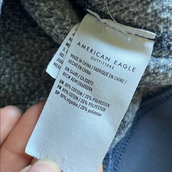 American Eagle Outfitters Oversized Blue Gray Fall Crewneck Sweater - Picture 12 of 13